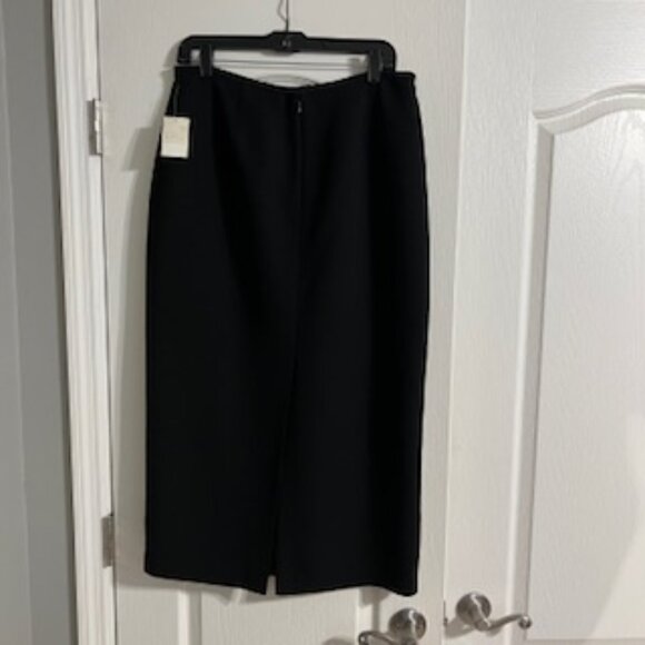 Liz Claiborne Women's Maxi Black Skirt Lined With Slit In Back 12 NWT - Picture 14 of 14